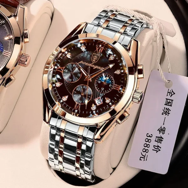 POEDAGAR Men Watches Stainless Steel Top Luxury Fashion Business Wristwatch Waterproof Luminous Quartz Watches Relogio Masculino