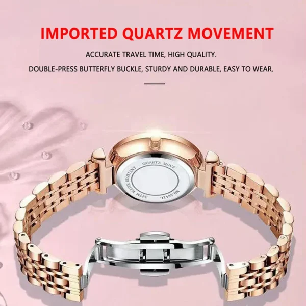 POEDAGAR Ultra Thin Women Watches Rose Gold Luxury Steel Strap Brand Diamond Dial Ladies Watch Bracelet Waterproof Date Clock - Image 6