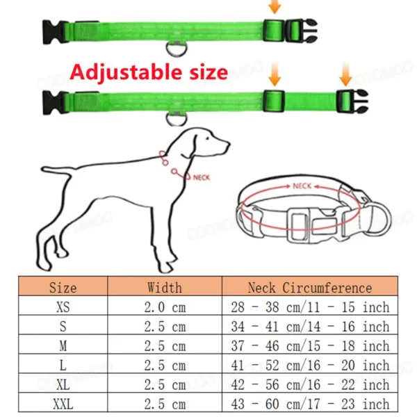 3 Modes Dog Luminous Charge Collar Led Usb Cat Dogs Collars Detachable Night Led Glow Dog Loss Prevention Collar Pet Accessories - Image 5