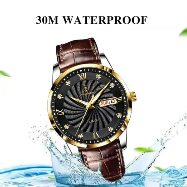 POEDAGAR Luxury Leather Men Wristwatches Business Casual Top Brand Waterproof Quartz Watch Man Sport Luminous Date Men Watch New - Image 3