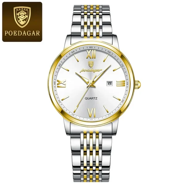 POEDAGAR Elegant Ladies Watches 2024 New Brand Luxury Ultra Thin Small Dial Quartz Women Clock Stainless Steel Relogios Feminino - Image 4