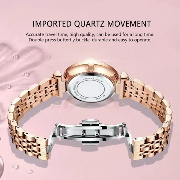 POEDAGAR Romantic Crystal Ladies Watches Top Brand Diamond Waterproof Women Watch Luxury Stainless Steel Female Clocks Rose Gold - Image 4