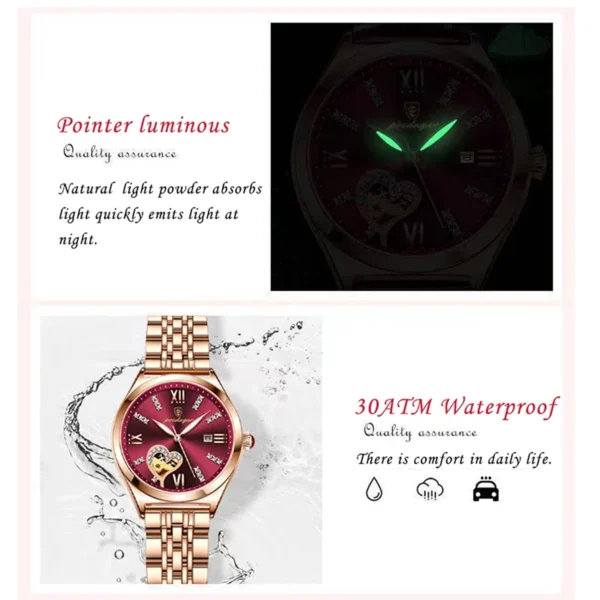 POEDAGAR Fashion Small Dial Women Watches Brand Rose Gold Steel Strap Luminous Ladies Watch Luxury Waterproof Female Clock Gifts - Image 5