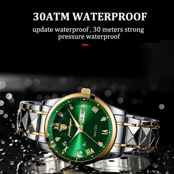 POEDAGAR Stainless Steel Mens Watch Top Brand Luxury Luminous Military Watches Man Waterproof Calendar Week Display Quartz Clock - Image 5