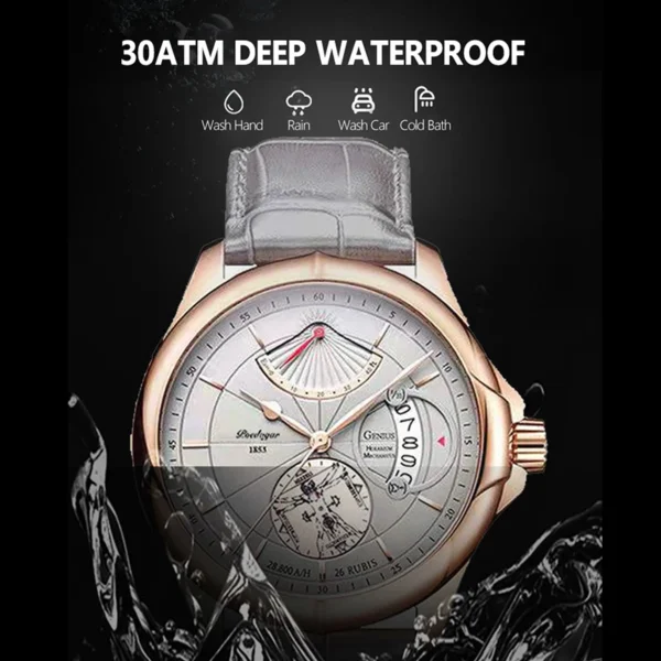 POEDAGAR Casual Quartz Men Watches Luxury Brand Business Calendar Leather Sport Wrist Watch Male Waterproof Gifts Clock Relógios - Image 5