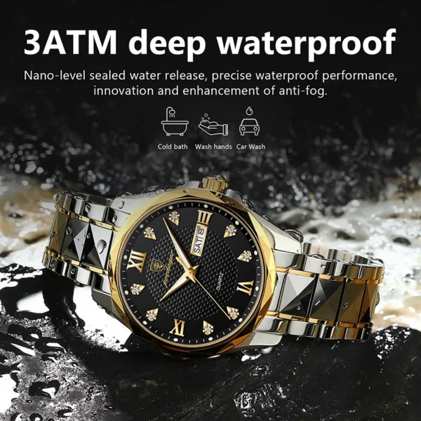 POEDAGAR Luminous Mens Watches Brand Trend Stainless Steel Diamond Man Watch Luxury Business Waterproof Clock Relogio Masculino - Image 3