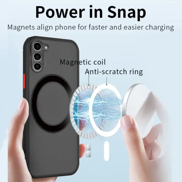 Matte Magnetic For Samsung Galaxy S25 S24 S23 S22 S21 S20 Ultra Plus FE A54 A53 A13 Note 20 10 5G Case Wireless Charge Cover - Image 2