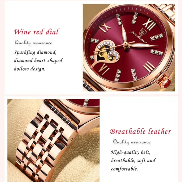 POEDAGAR Fashion Small Dial Women Watches Brand Rose Gold Steel Strap Luminous Ladies Watch Luxury Waterproof Female Clock Gifts - Image 4