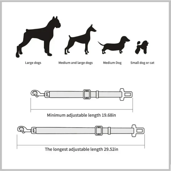 Adjustable Pet Cat Dog Car Seat Belt Pet Seat Vehicle Dog Harness Lead Clip Safety Lever Traction Dog Collars Dog Accessoires - Image 6