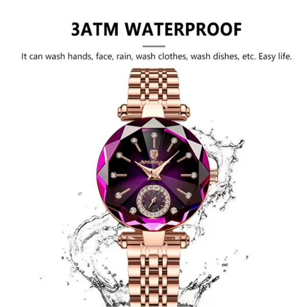 POEDAGAR Romantic Crystal Ladies Watches Top Brand Diamond Waterproof Women Watch Luxury Stainless Steel Female Clocks Rose Gold - Image 6