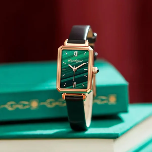 POEDAGAR Women Watches Fashion Green Square Leather Quartz Watch Top Brand Luxury Waterproof Ladies Wristwatch Girlfriend Gift - Image 2