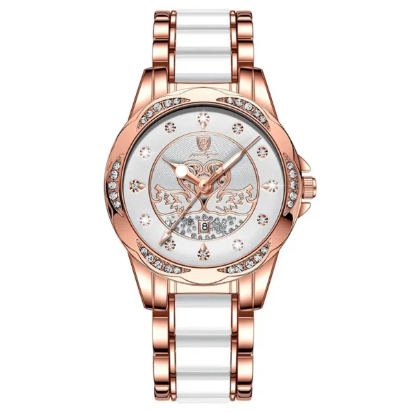 POEDAGAR Luxury Bracelet Women Watch Top Brand Creative Dial Diamond Girls Watches Ladies Rose Gold Steel Strap Waterproof Clock - Image 5