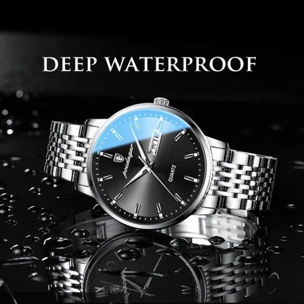 POEDAGAR Luxury Business Men Wristwatches 2023 Top Brand Waterproof Watch For Man Stainless Steel Gift Clock Luminous Date Reloj - Image 4