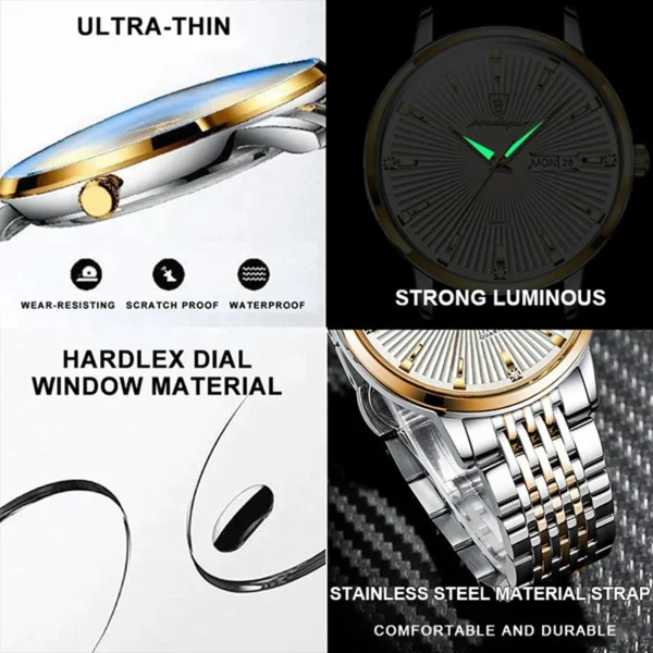 POEDAGAR Fashion Men Watch Luxury Brand Business Waterproof Luminous Sport Watches For Man Stainless Steel Quartz Clock Calendar - Image 5