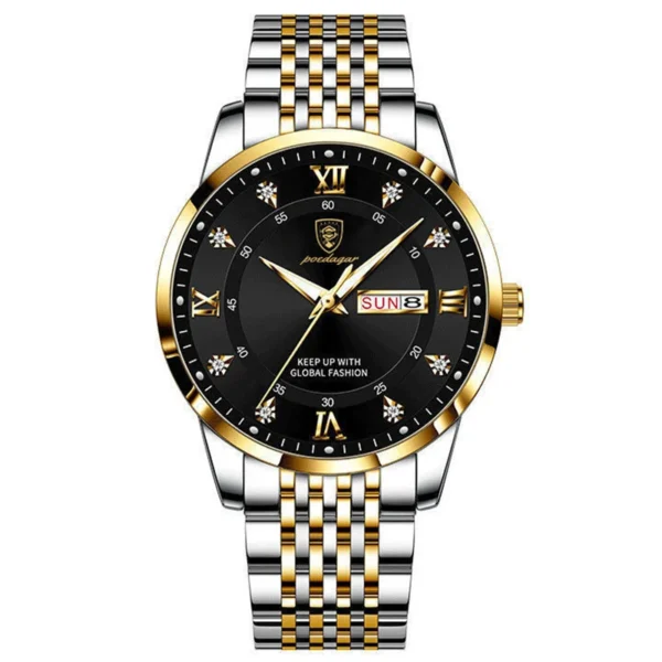 POEDAGAR Korean Style Luxury Watch Men Brand Sports Waterproof Week Date Quartz Wrist Watches Man Stainless Steel Luminous Clock - Image 6