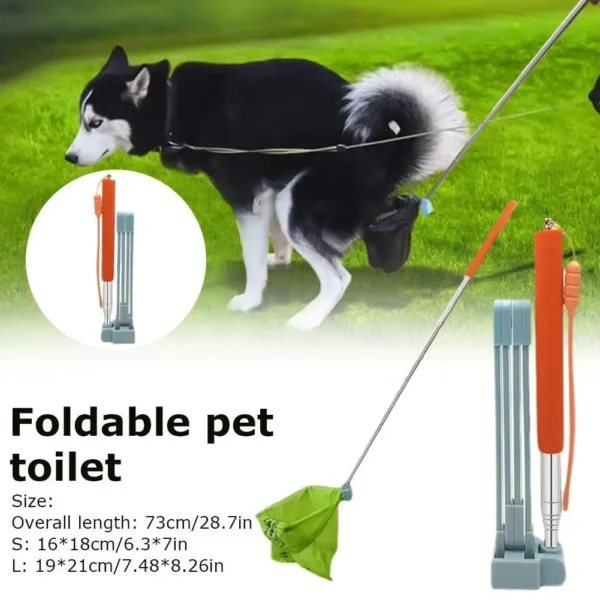 Pet Dog Long Handle Pet Pooper Scooper Foldable Dog Pee Catcher Urine Stick Multifunctional Dog Poop Catcher Waste Cleaning Tool