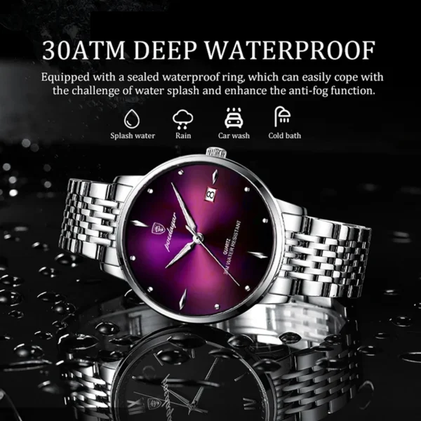 POEDAGAR Luxury Business Mens Watches Top Brand Ultra Thin Waterproof Military Watch Sport Luminous Stainless Steel Quartz Clock - Image 4